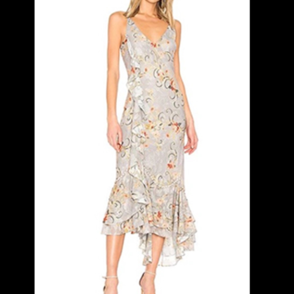 We Are Kindred blue Esme Ruffle Slip Dress